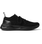 Berluti - Shadow Leather-Trimmed Stretch-Knit Sneakers - Black