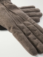 Loro Piana - Suede-Trimmed Padded Storm System® Cashmere Gloves - Brown