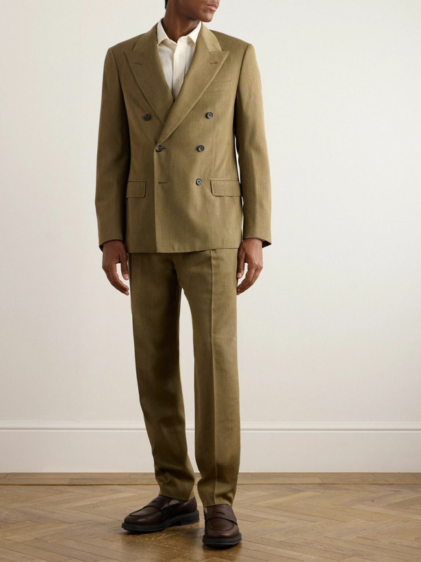 Photo: Loro Piana - Double-Breasted Virgin Wool-Twill Suit Jacket - Neutrals