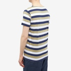 Armor-Lux Men's Stripe T-Shirt in White/Clay/Navy