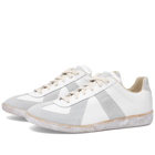 Maison Margiela Men's Painted Sole Replica Sneakers in Off-White