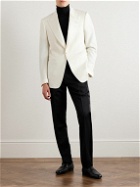 TOM FORD - Shelton Grain de Poudre Wool and Mohair-Blend Tuxedo Jacket - White