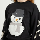 SKIMS Women's x CPFM Cotton Fleece Classic Crewneck in Onyx Snowman Print