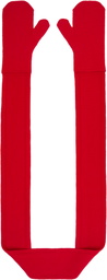 AO Yes Red Knit Scarf Gloves
