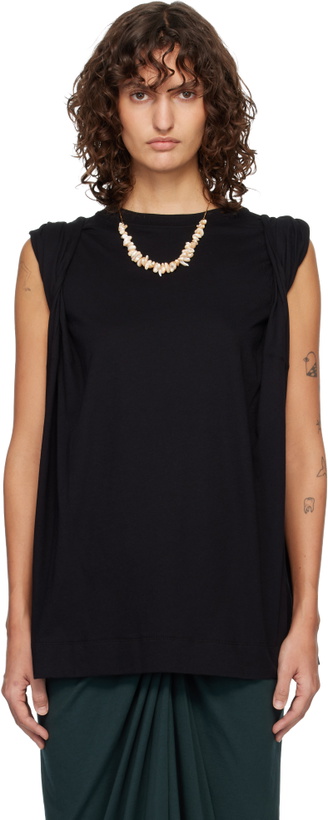 Photo: Dries Van Noten Black Loose Sleeveless T-shirt
