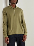 Massimo Alba - Ischia Cotton and Cashmere-Blend Jersey Polo Shirt - Green