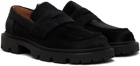 Maison Margiela Black Calf-Hair Loafers