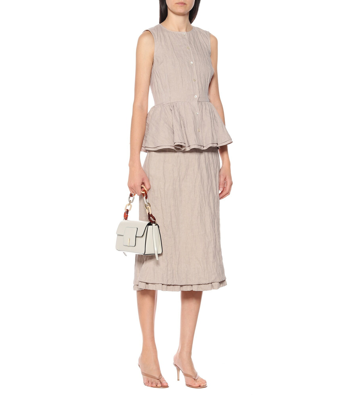 Brock Collection - Quarzo linen-blend midi skirt