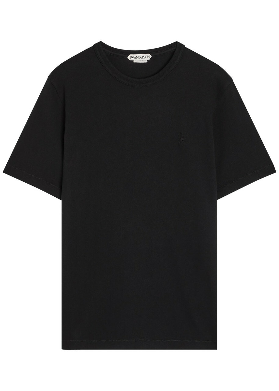 JW Anderson Logo-embroidered Cotton T-shirt Black
