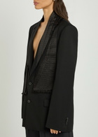 Maison Margiela Layered Silk and Wool Blazer Black