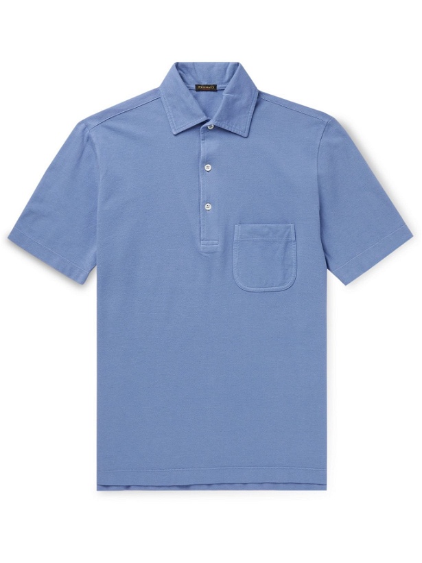 Photo: RUBINACCI - Cotton-Jersey Polo Shirt - Blue