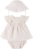 Chloé Baby Pink Embroidered Dress & Hat Set