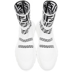 Fendi White Forever Fendi Knit High-Top Sneakers