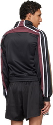 Martine Rose Black & Burgundy Shrunken Track Jacket