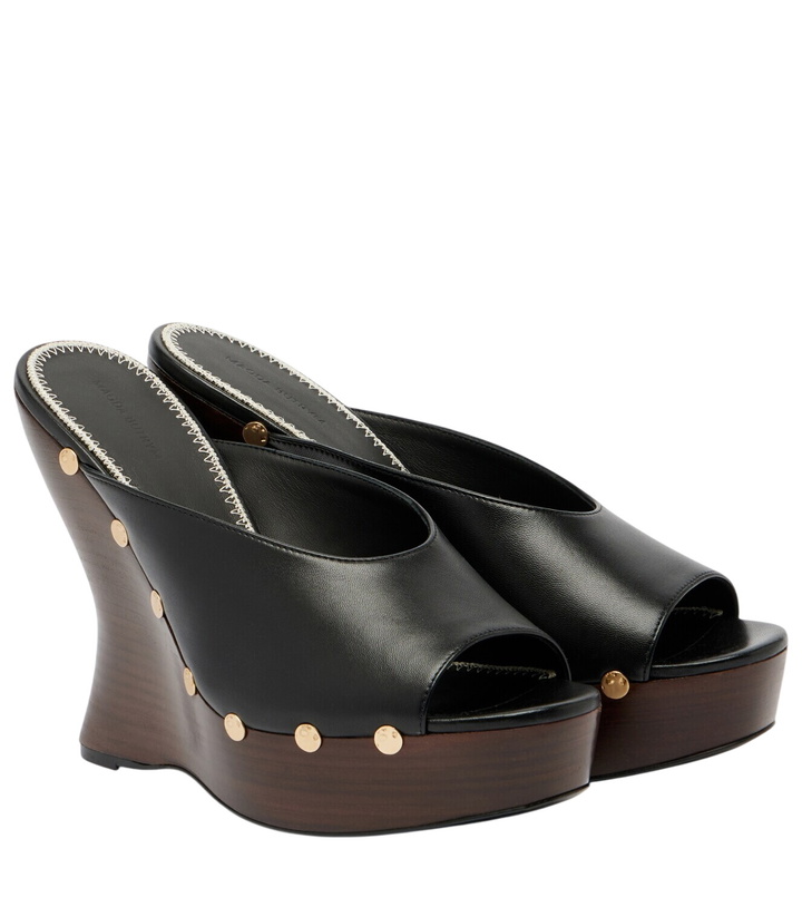 Photo: Magda Butrym 115 studded leather wedge mules