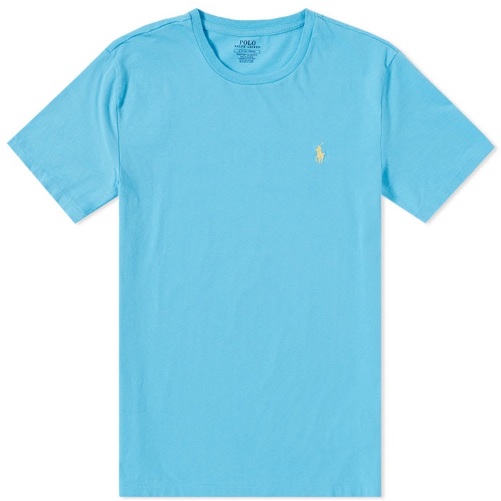 Photo: Polo Ralph Lauren Washed Marl Crew Neck Tee Blue