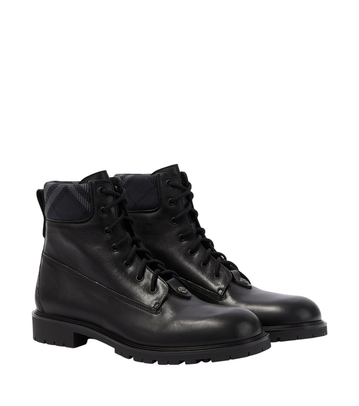 Photo: Burberry Burberry Check leather ankle boots