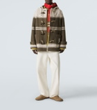 Burberry Striped wool and cotton-blend duffel coat
