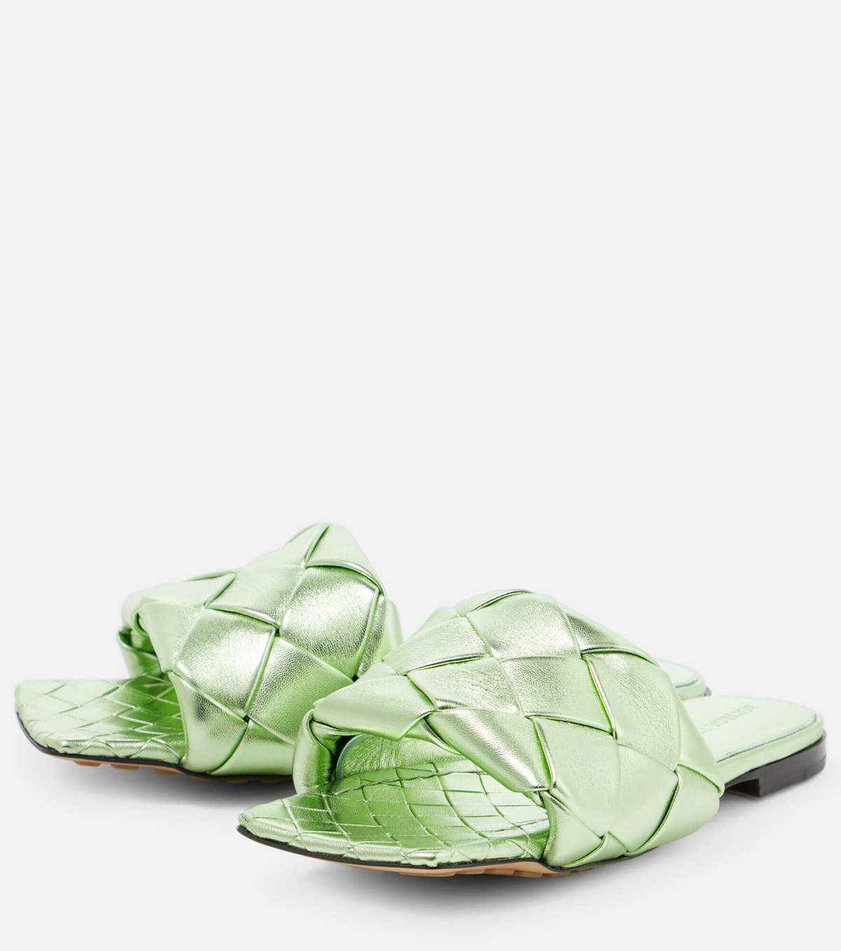 Bottega Veneta - Lido metallic leather flat sandals Bottega