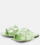 Bottega Veneta - Lido metallic leather flat sandals