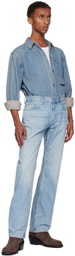 Helmut Lang Blue Curved Classic Denim Shirt
