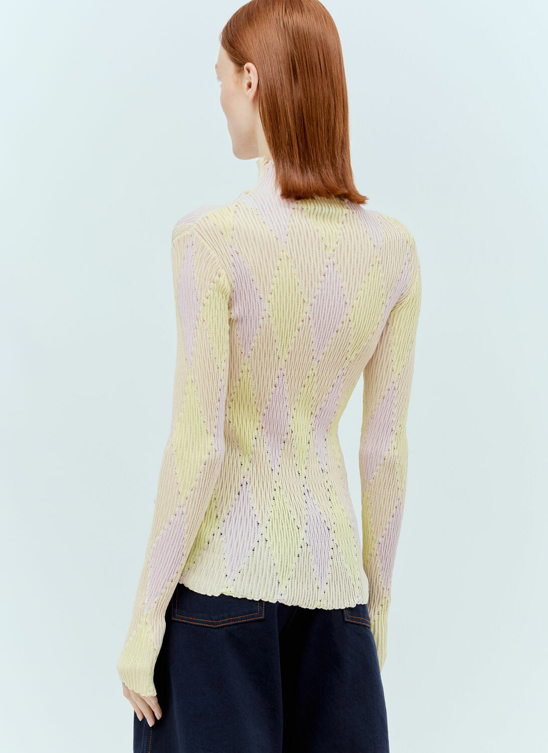 Burberry Argyle High-Neck Sweater