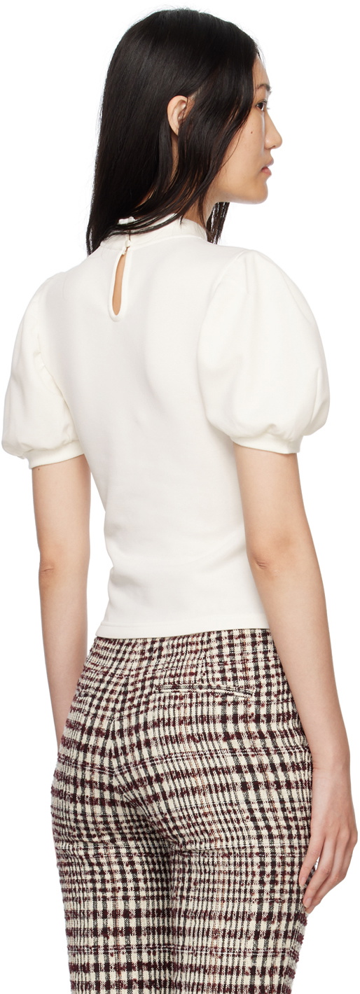 【関税込み】Shushu/Tong ホワイト ビーズ フローラル Tシャツ Shushu/Tong Off-White Floral Appliqué T-Shirt Shushu/Tong
