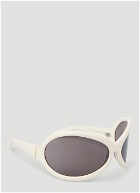Oversized Wrap Around Sunglasses in White