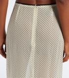 Hunza G Polka-dot sheer midi skirt