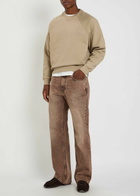 Ami Paris Logo Cotton Sweatshirt Beige