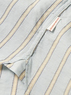 Orlebar Brown - Dekker Grandad-Collar Striped Cotton Shirt - Gray