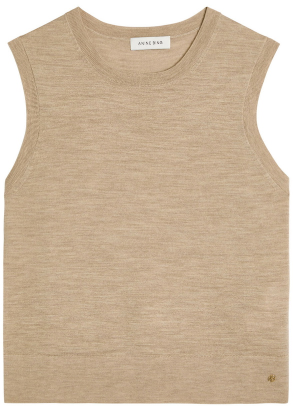 Photo: Anine Bing Moni Wool and Cashmere-blend Tank Taupe