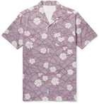 Officine Generale - Camp-Collar Floral-Print Cotton-Seersucker Shirt - Lilac