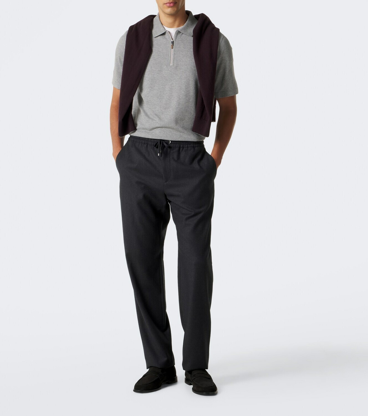 Canali Cotton and cashmere polo sweater