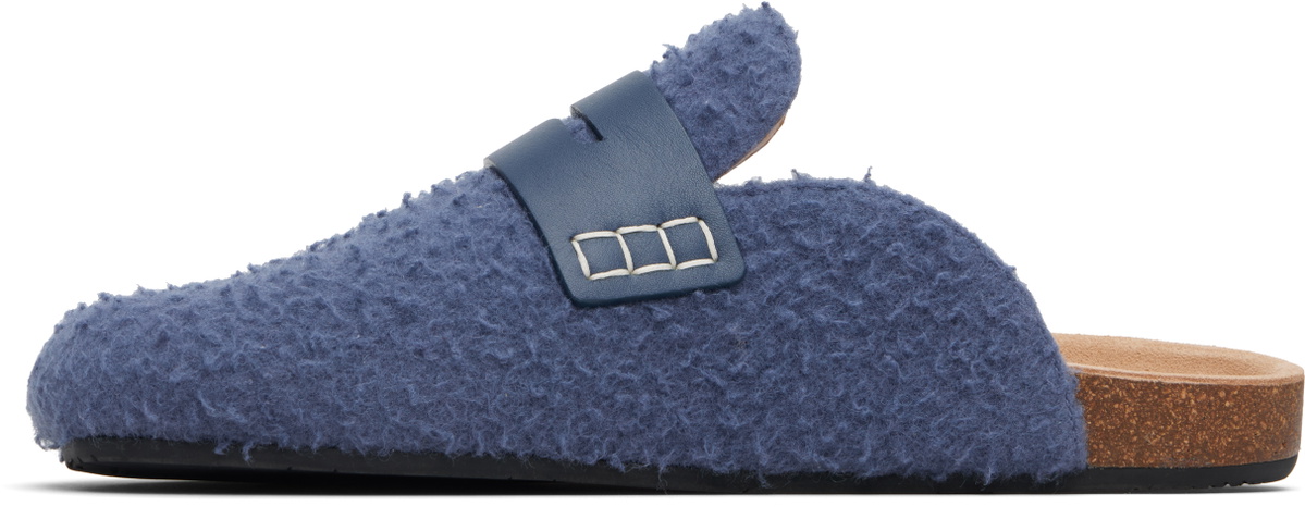 JW Anderson Blue Felt Loafers