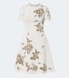 Oscar de la Renta Knitted floral jacquard minidress