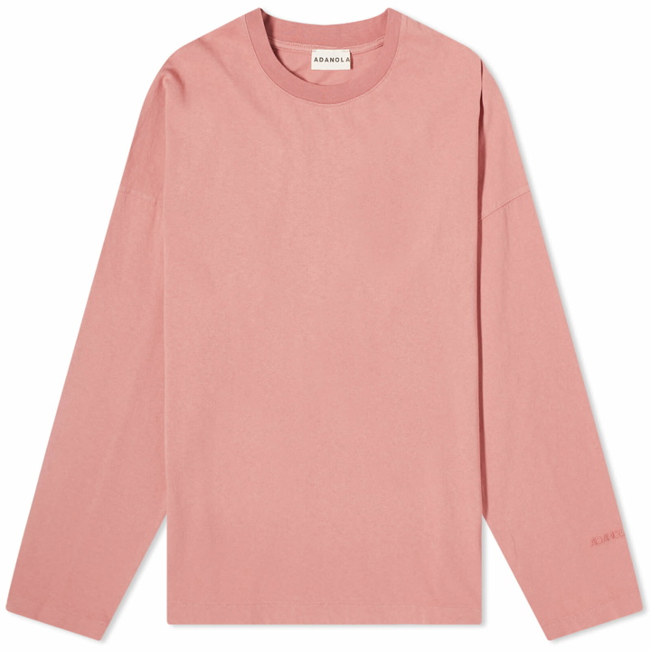 Photo: Adanola Women's Washed Long Sleeve Boxy T-Shirt in Dark Pink