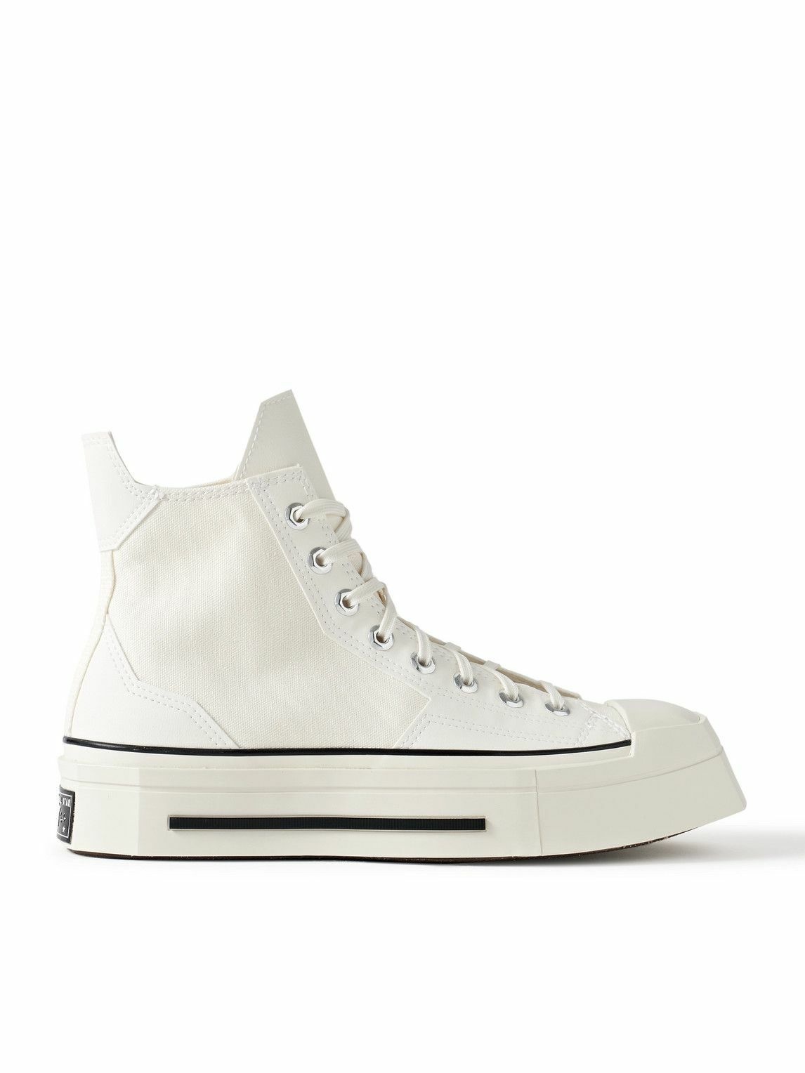 Photo: Converse - Chuck 70 De Luxe Leather and Canvas Platform High-Top Sneakers - White