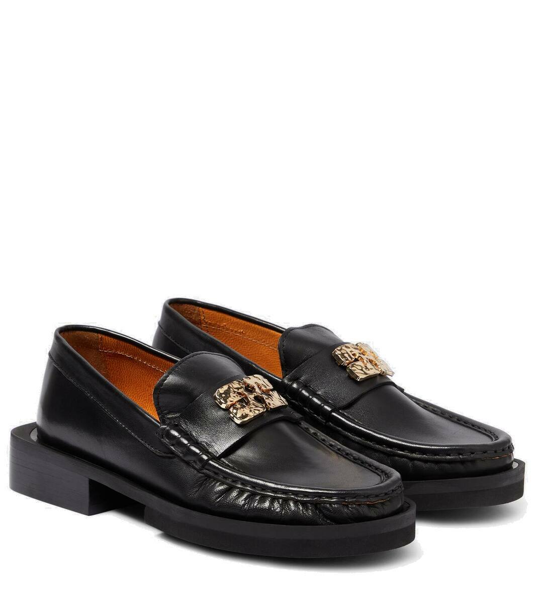 Ganni Embellished leather loafers GANNI