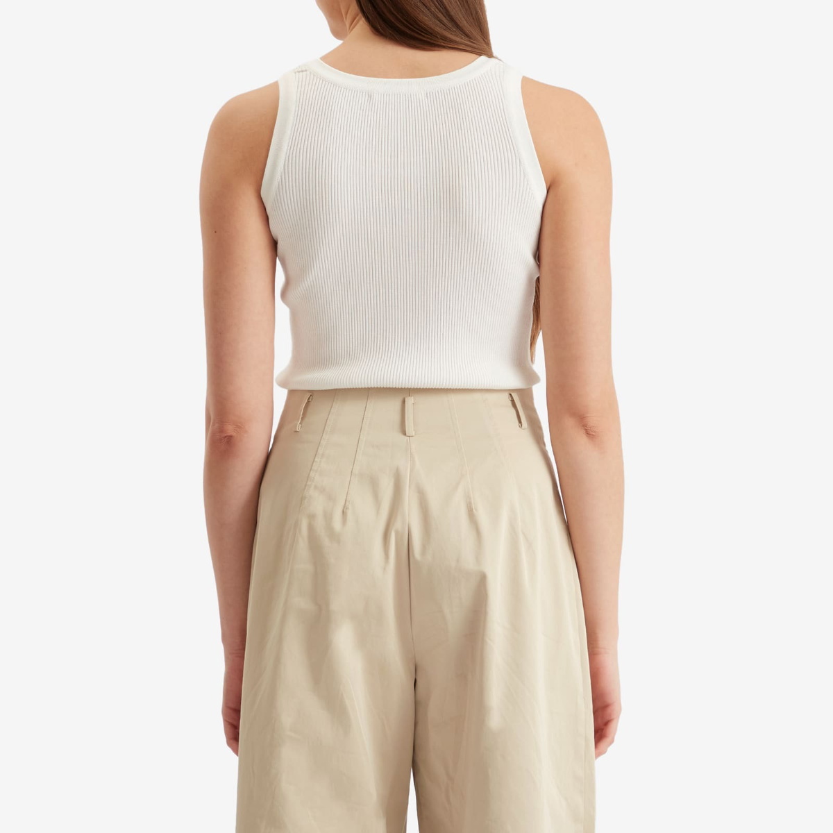 Auralee Women's Cotton Rib Knit Tank Top in White