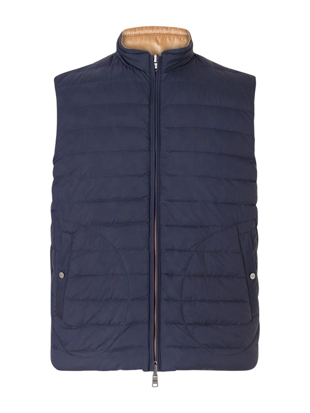 Photo: Herno - Reversible Quilted Down Gilet - Blue