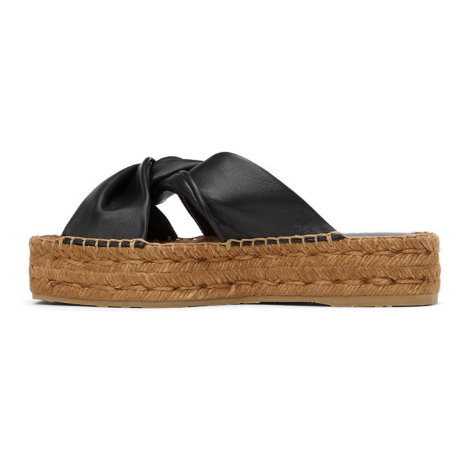 Wide Fit Black Leather-Look Cross Over Espadrille Flatform Sandals | New  Look