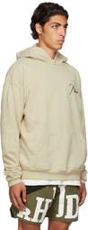 Rhude SSENSE Exclusive Taupe Script Hoodie