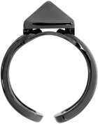 Valentino Garavani Black Ruthenium Rockstud Ring