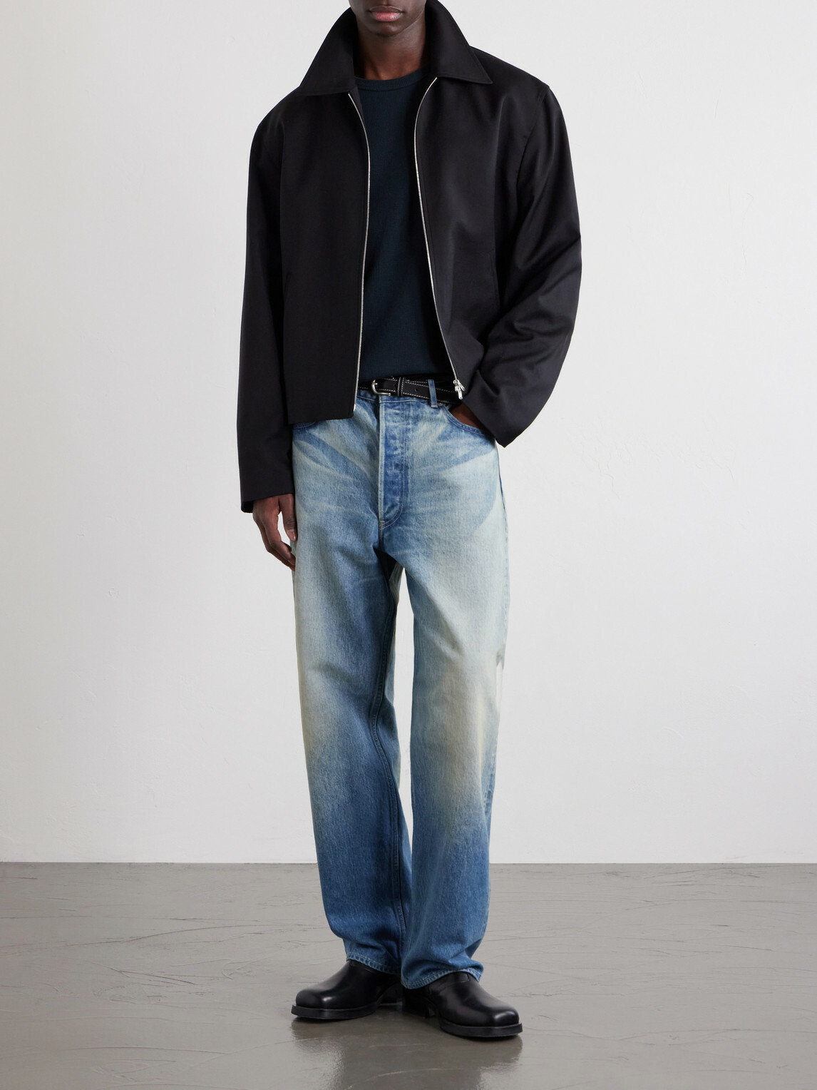 Les Tien - Waffle-Knit Cotton-Blend Sweater - Black