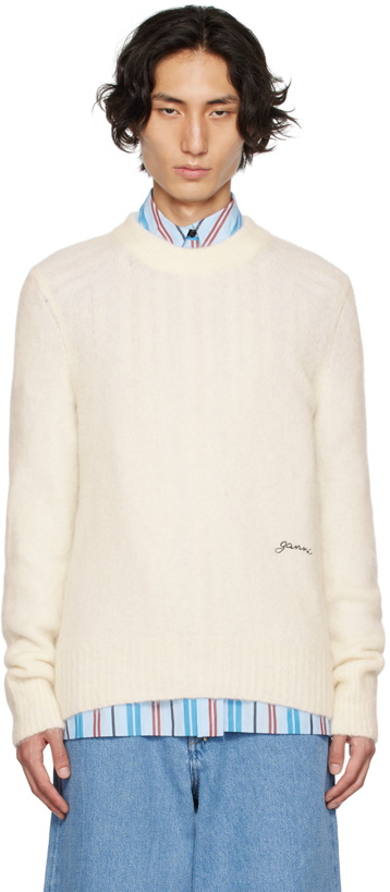 Photo: GANNI Off-White Embroidered Sweater