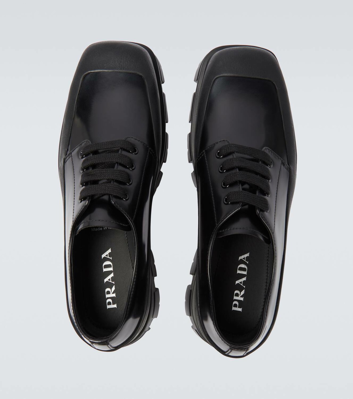 Prada Paneled leather Derby shoes