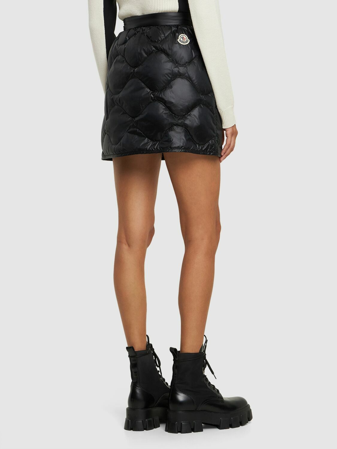 MONCLER - Quilted Nylon Down Mini Skirt Moncler