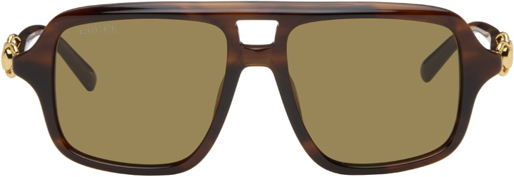 Gucci Tortoiseshell Runway Visor Sunglasses Gucci display picture 1