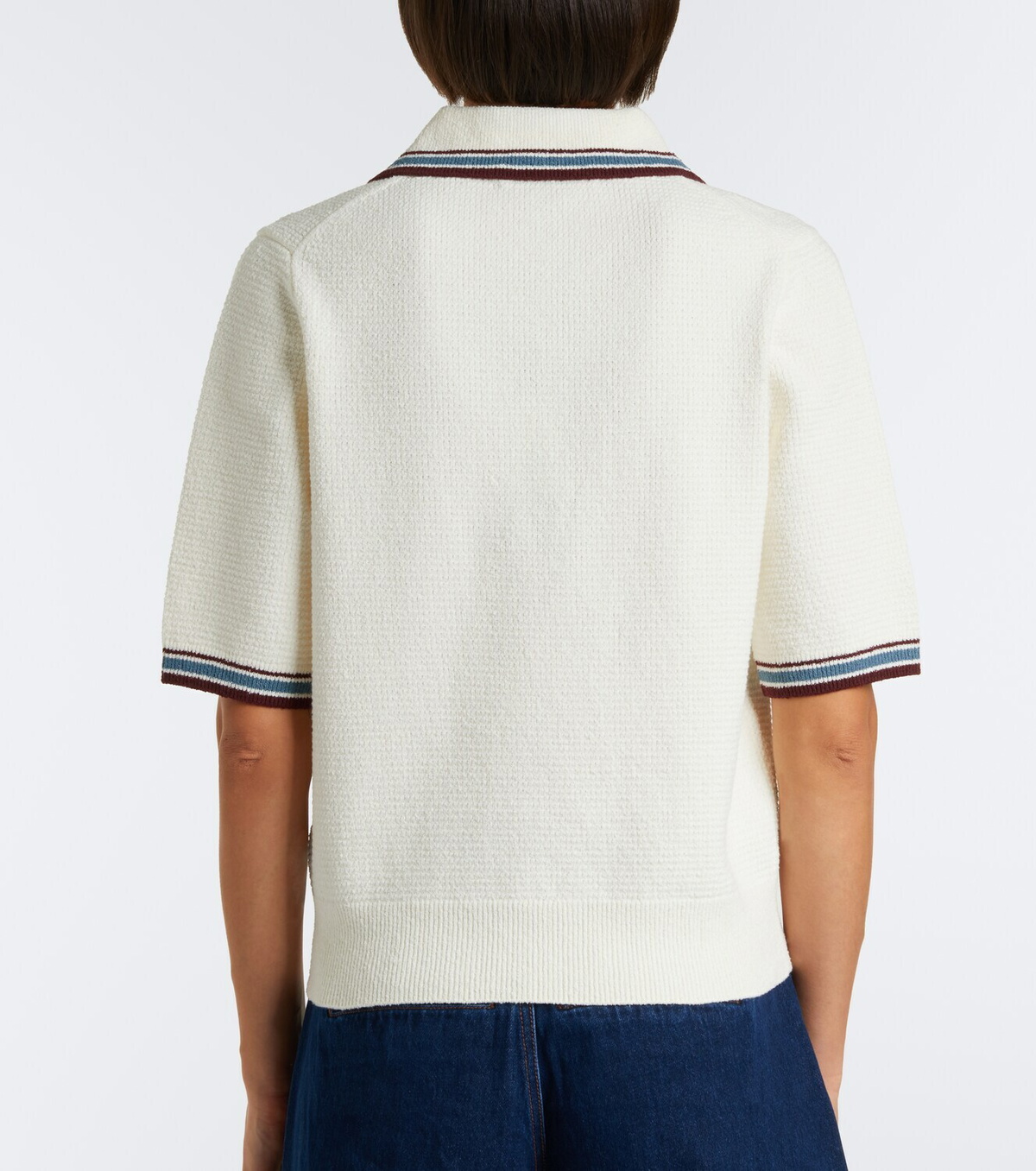 Veronica Beard Quinelle knitted cotton-blend polo shirt